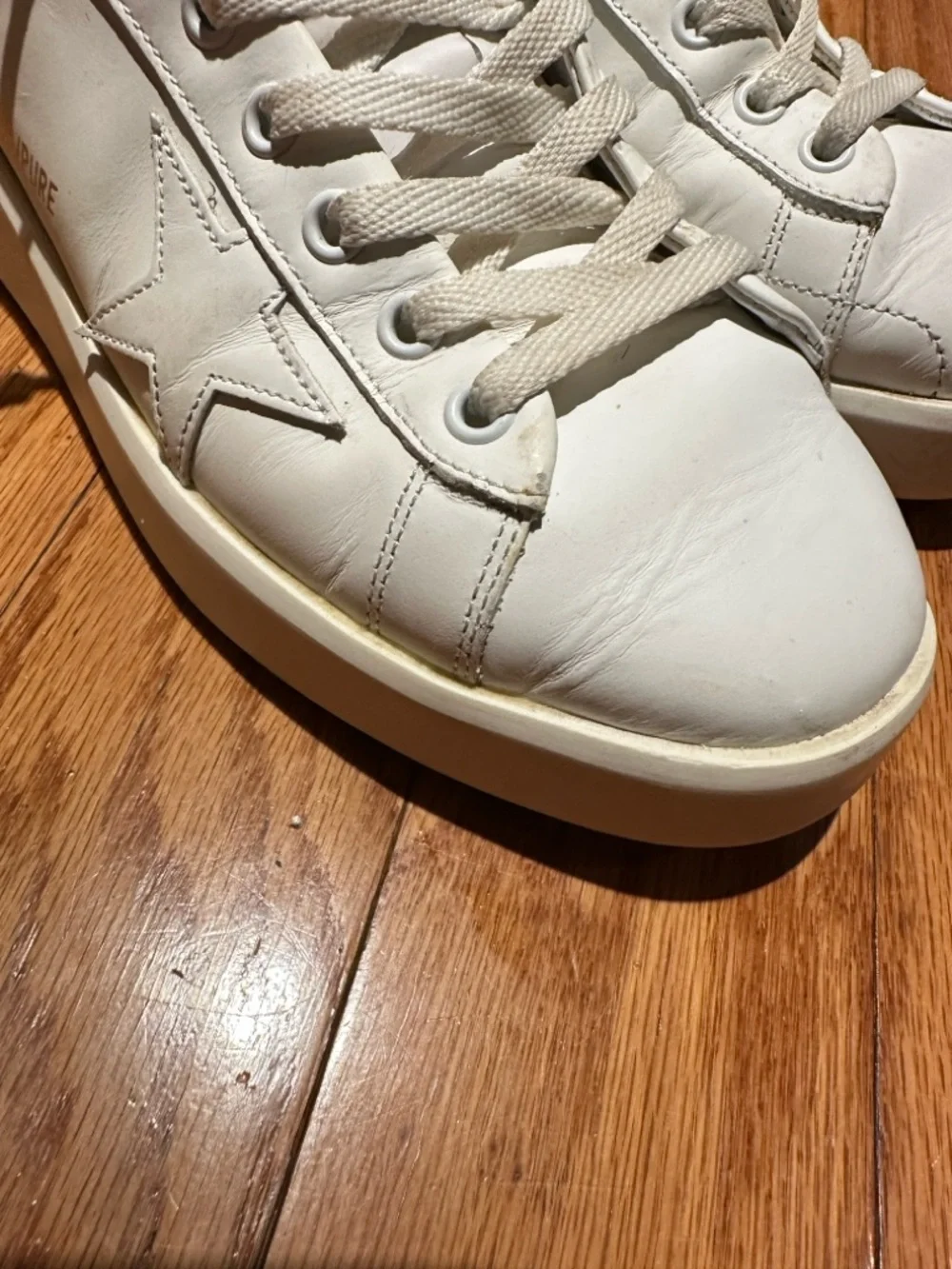golden goose purestar glittery silver heel tab size 10 sneakers - Picture 9 of 12